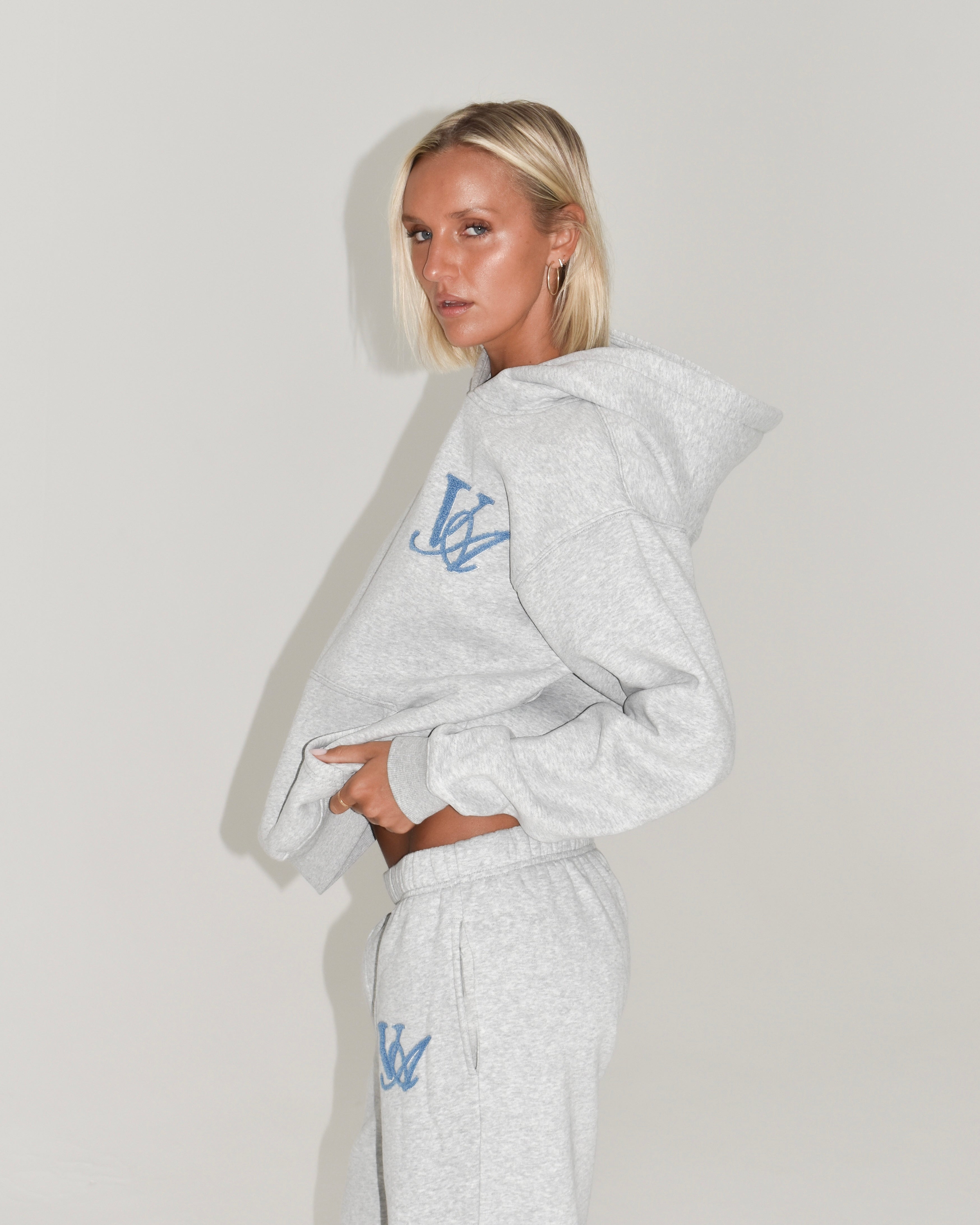 The Classic Hoodie in Grey Marle (Fleece)