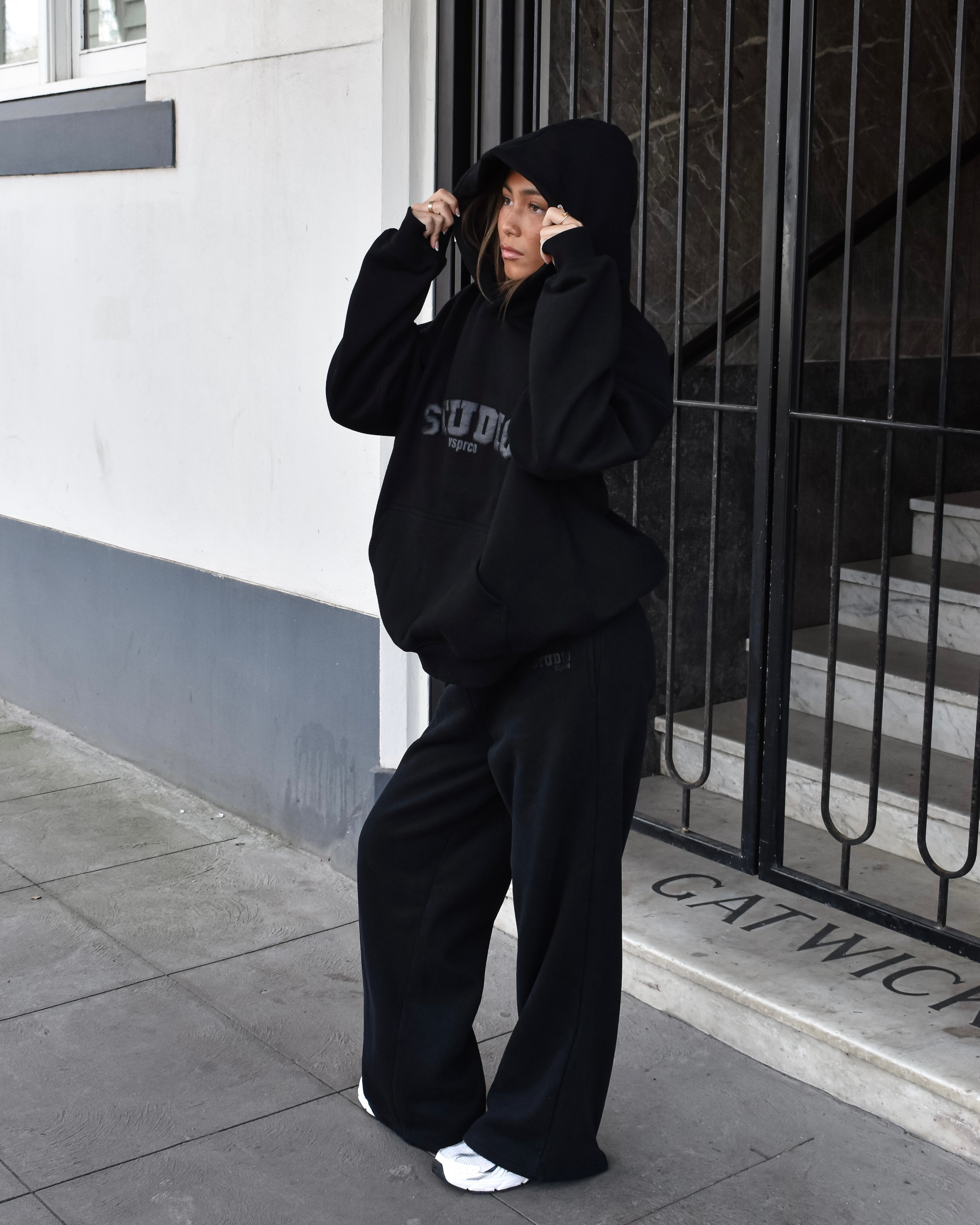 The Varsity Hoodie in Obsidian (Fleece)