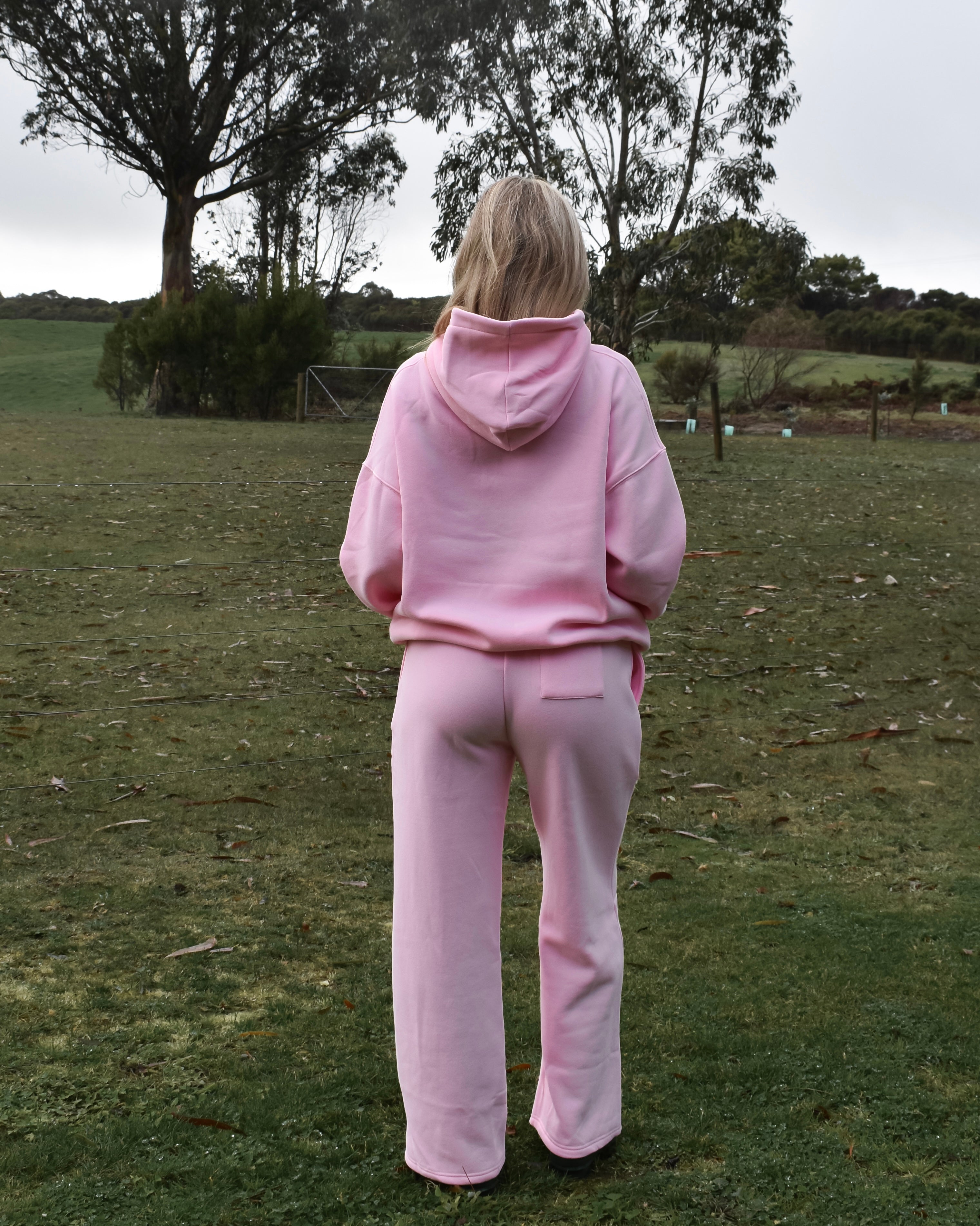 The Varsity Hoodie in Pink Opal (Fleece)