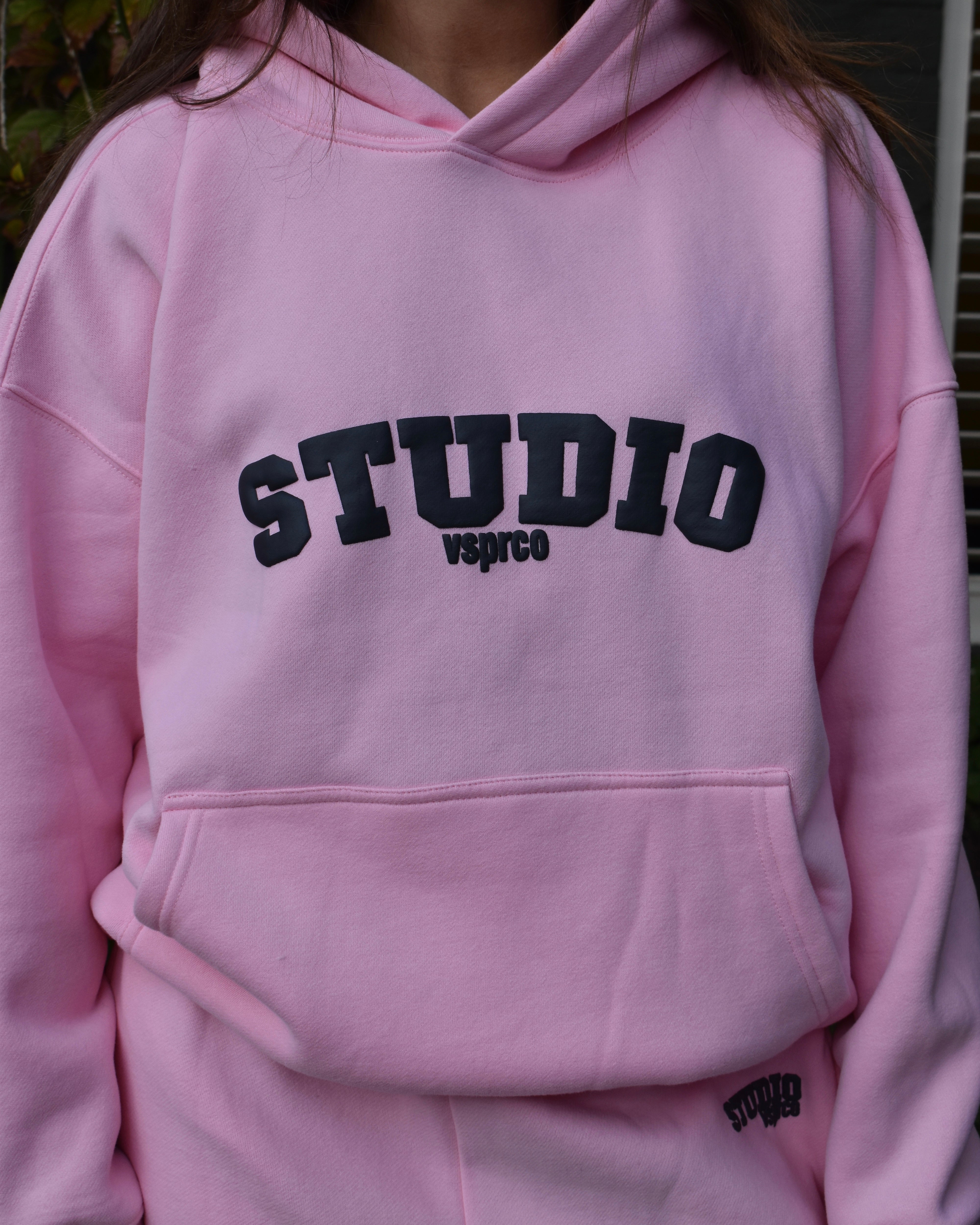 The Varsity Hoodie in Pink Opal (Fleece)