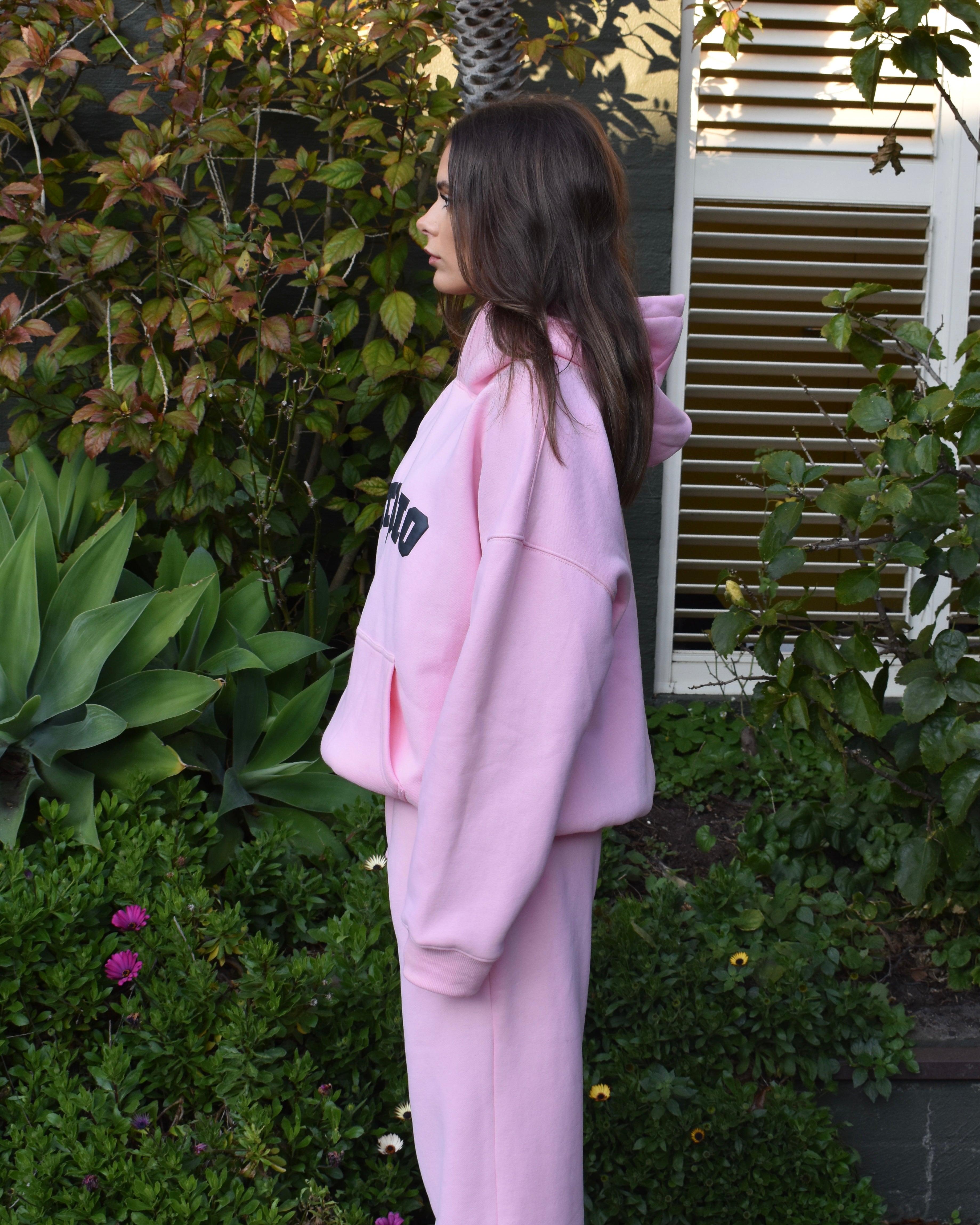 The Varsity Hoodie in Pink Opal (Fleece)