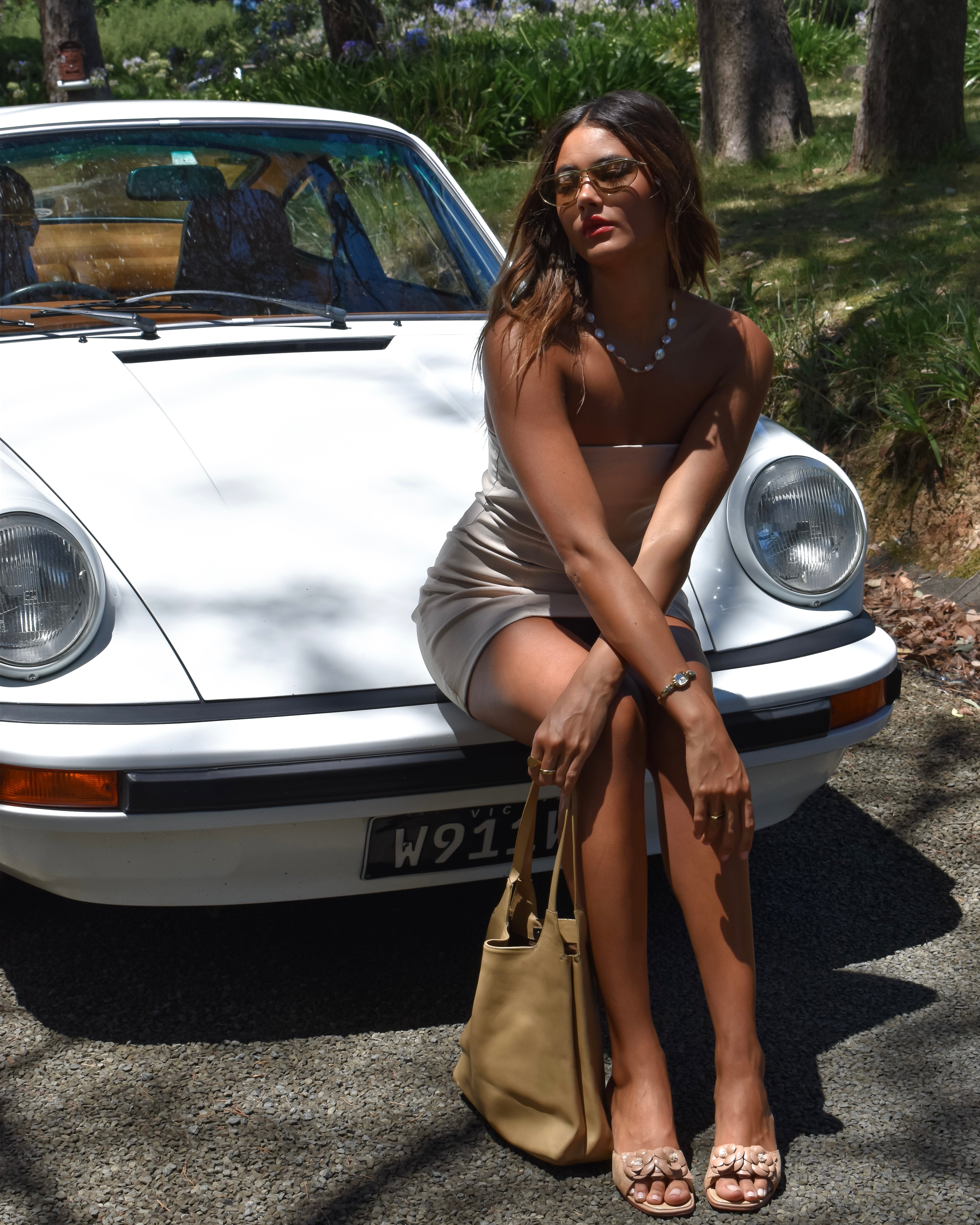 The Drive Day Dress in Beige