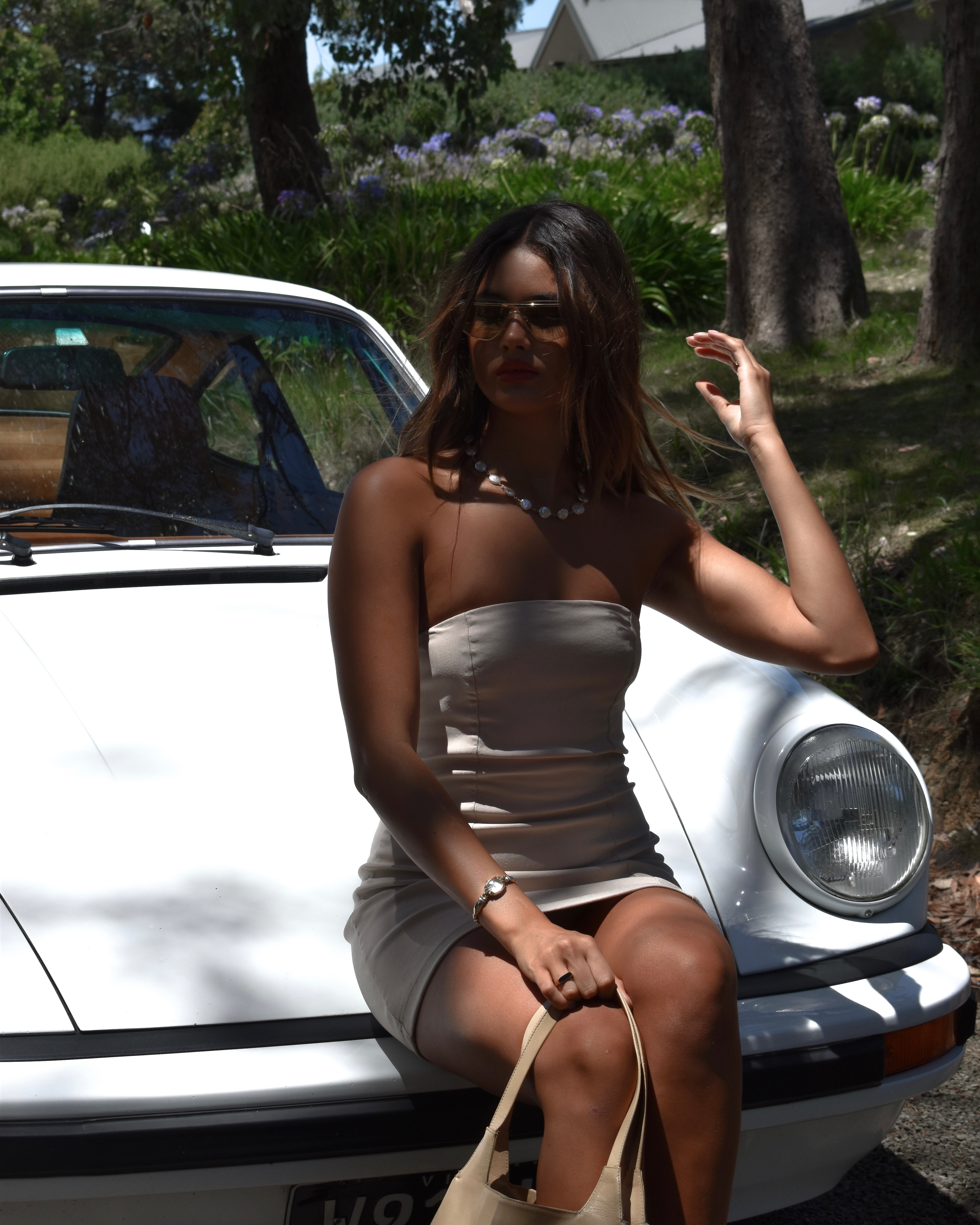 The Drive Day Dress in Beige