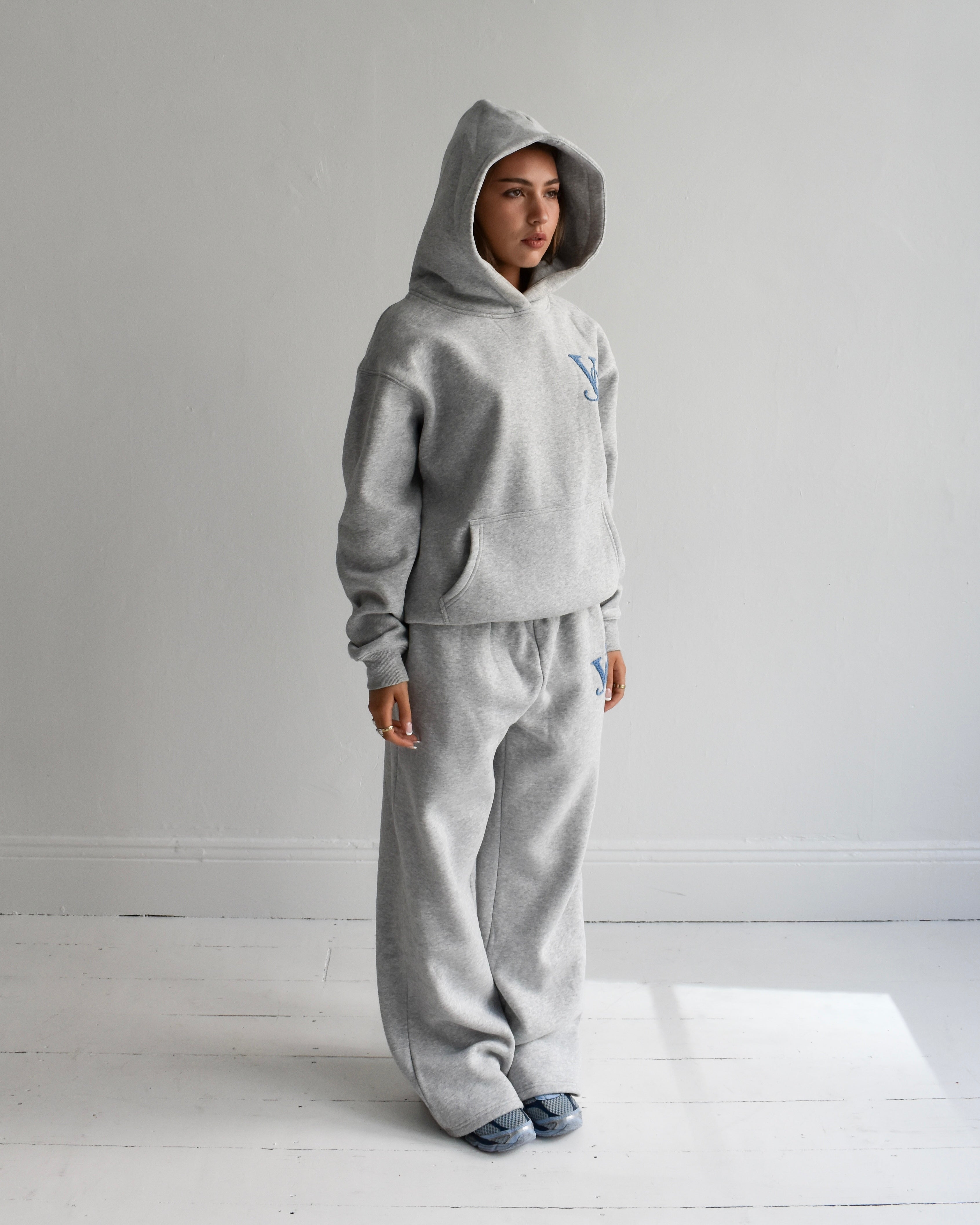 The Classic Hoodie in Grey Marle (Fleece)