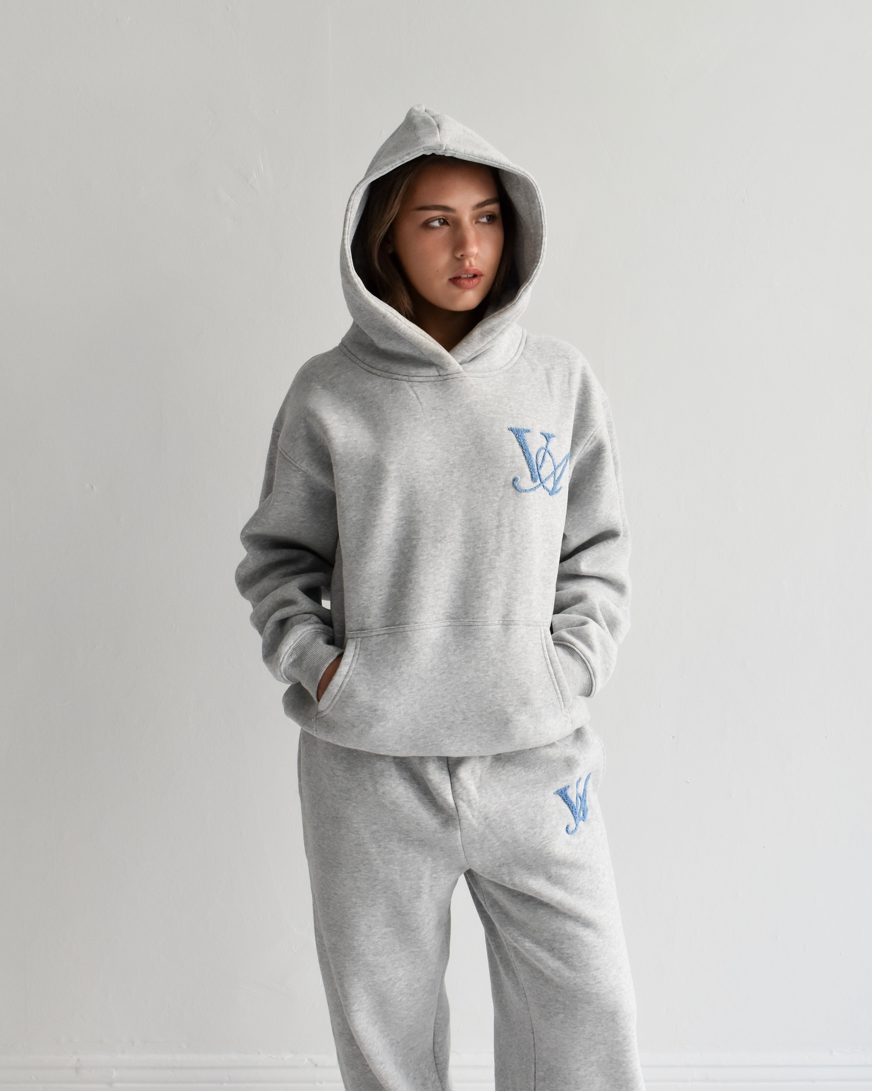 The Classic Hoodie in Grey Marle (Fleece)