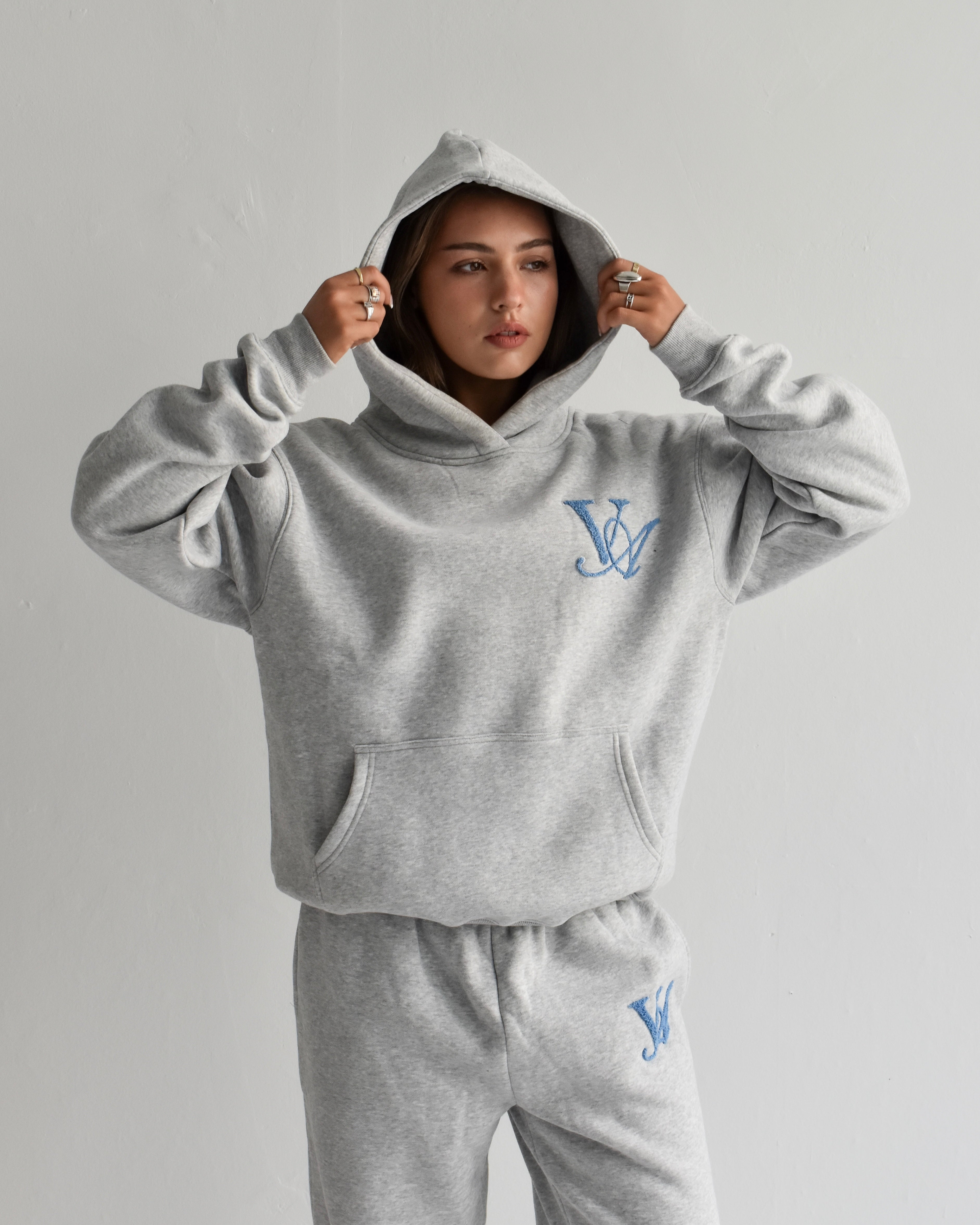 The Classic Hoodie in Grey Marle (Fleece)