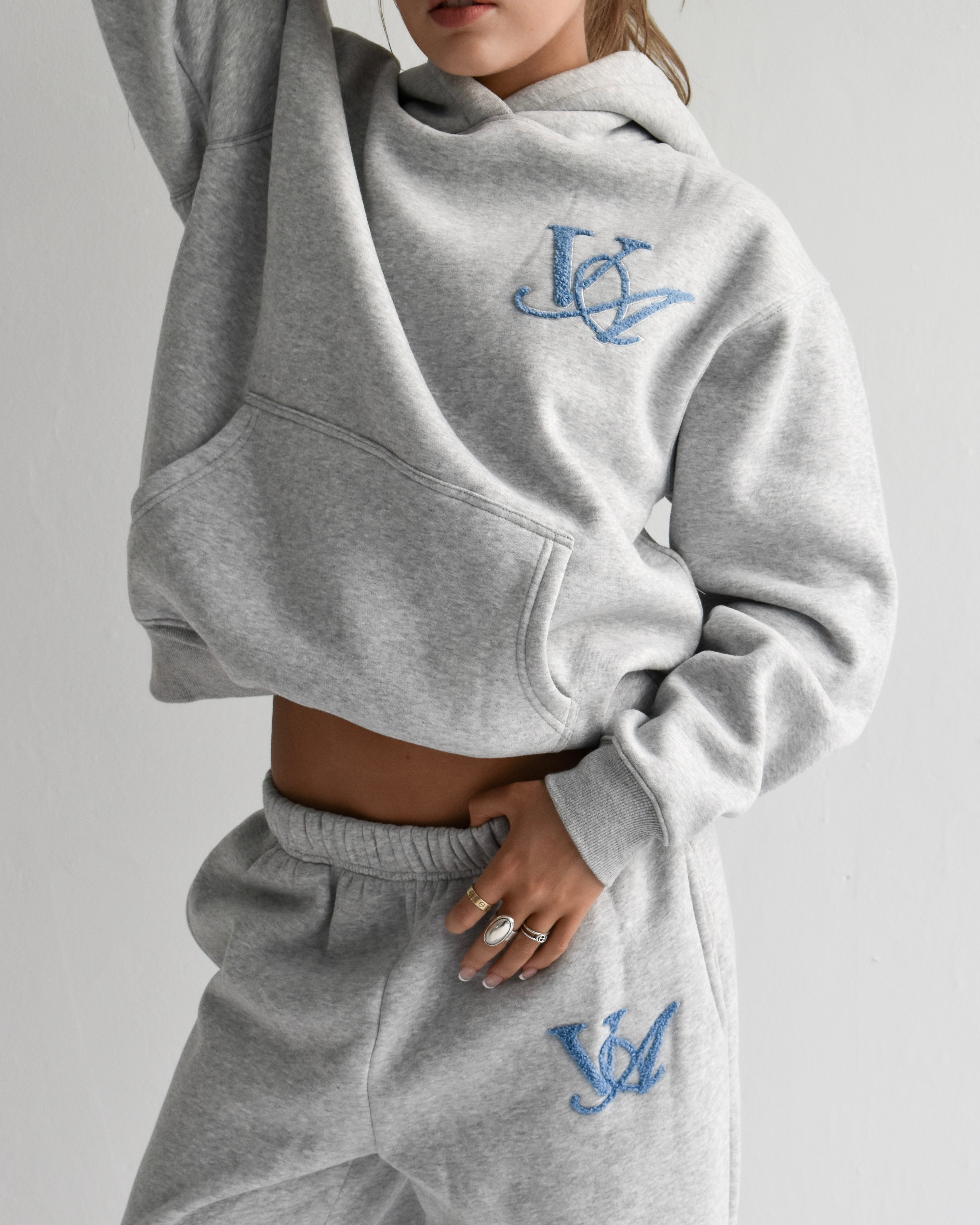 The Classic Hoodie in Grey Marle (Fleece)