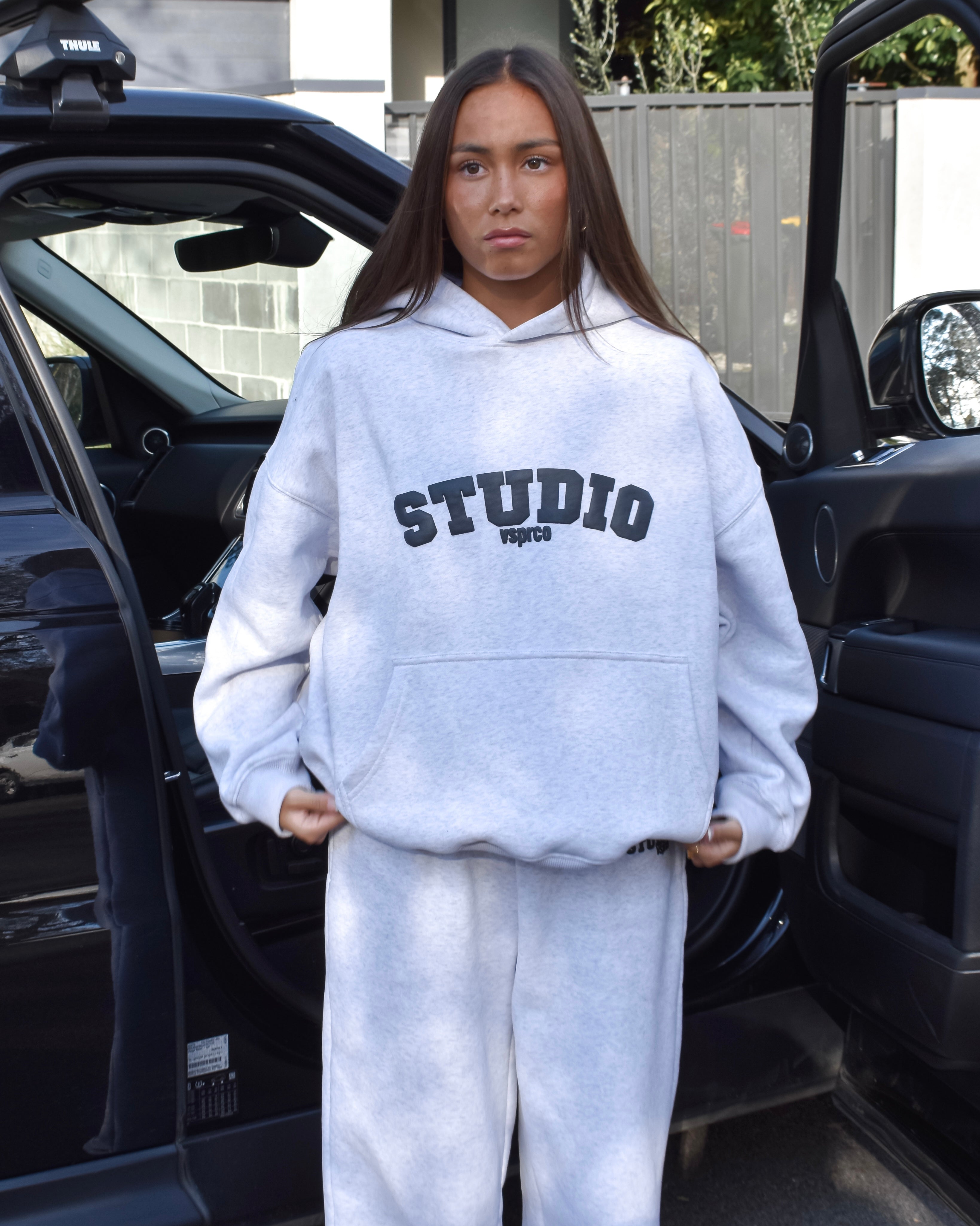 The Varsity Hoodie in Silver