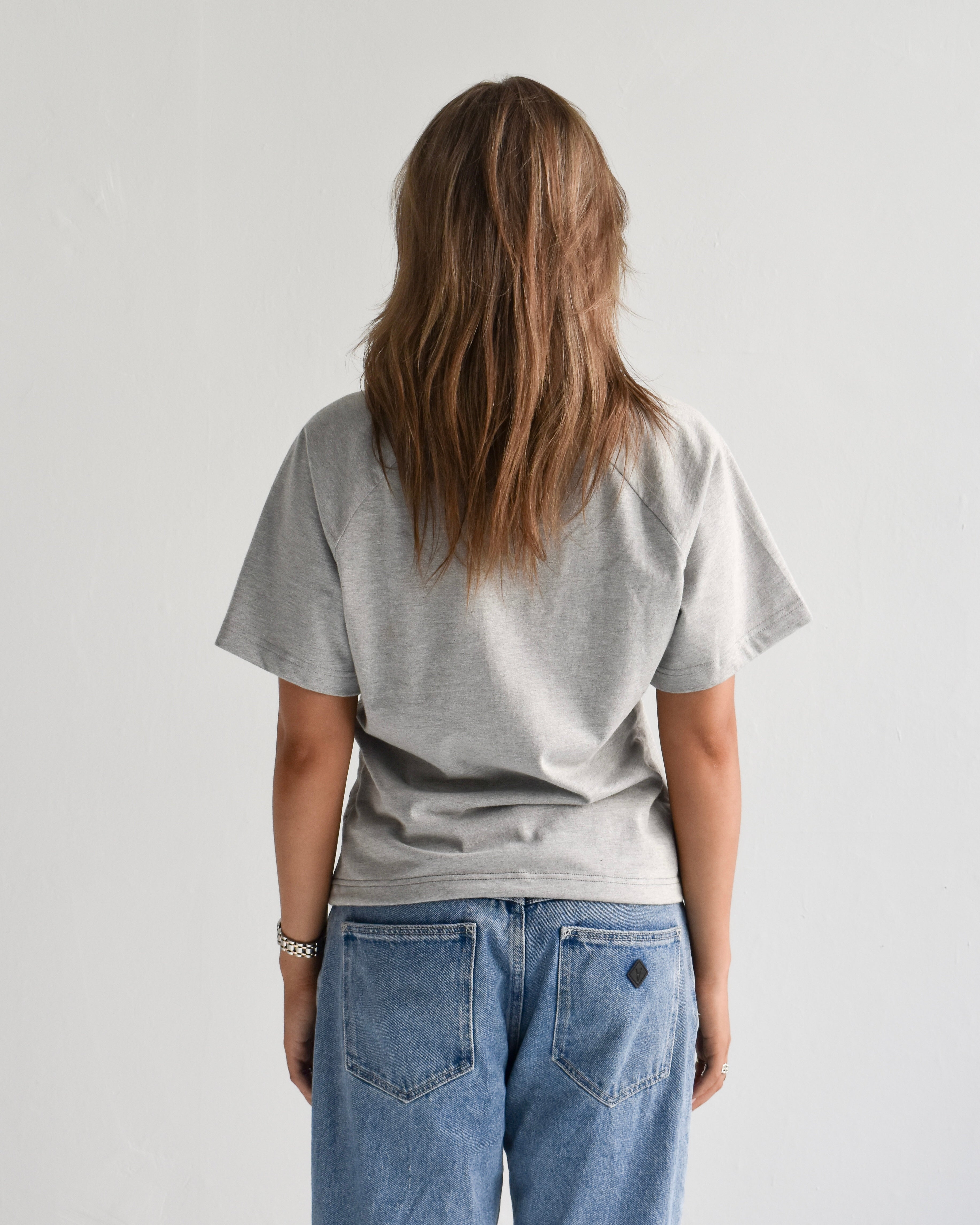 The Essential V-Neck Tee in Grey Marle