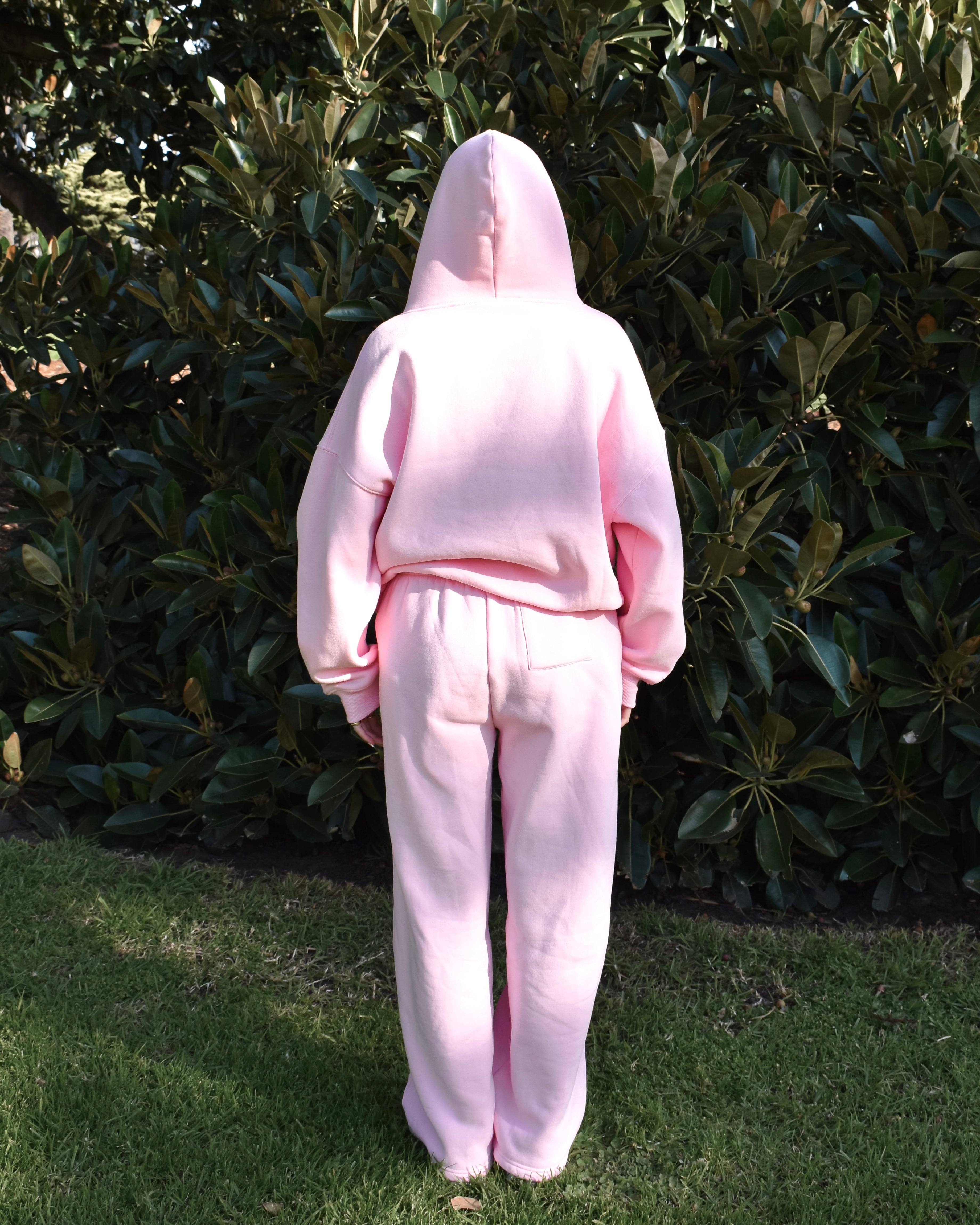 The Varsity Hoodie in Pink Opal