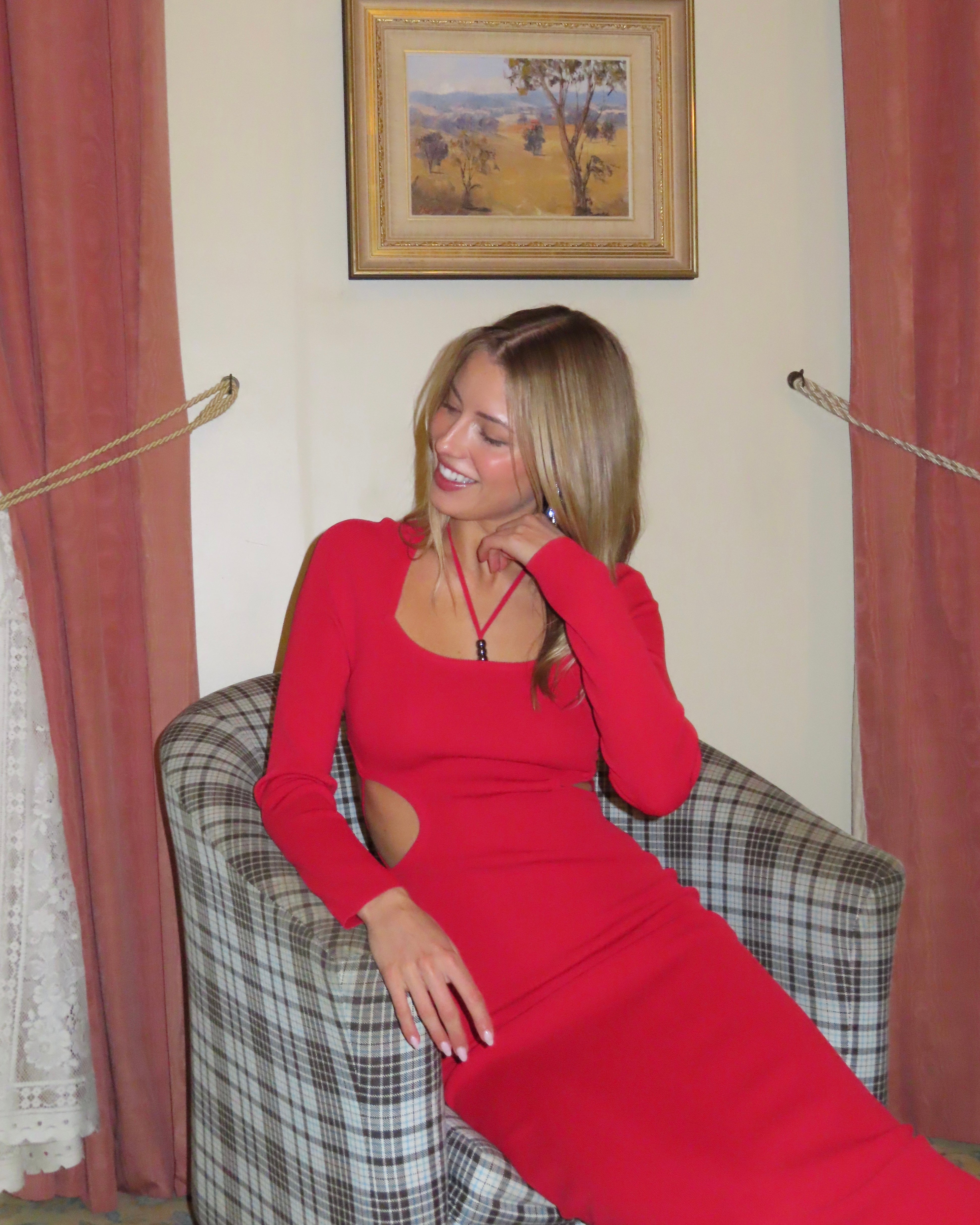 The Carmel Dress in Cherry